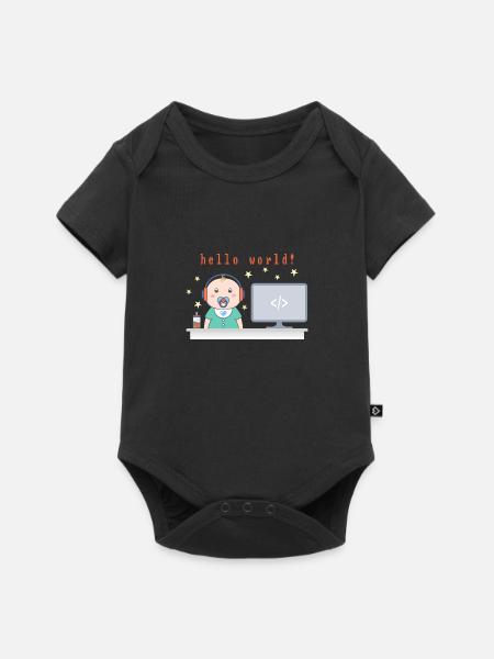 Hello World! - Baby Premium Kurzarmbody - Schwarz