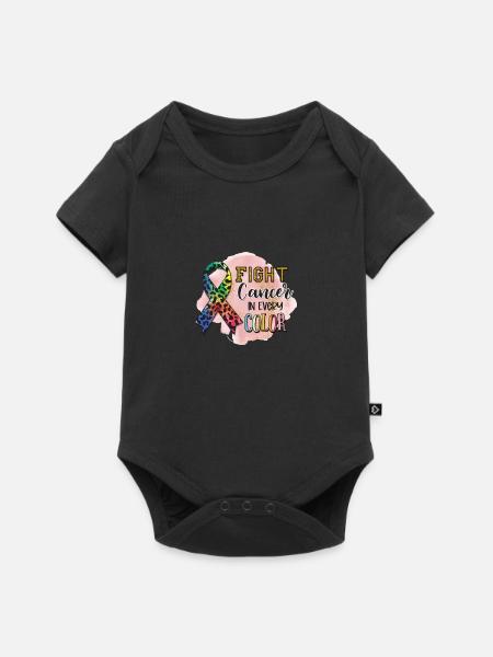 Bekämpfen Sie Krebs in jeder Farbe - Baby Premium Kurzarmbody - Schwarz