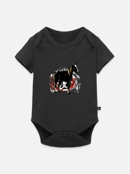 Pferd - Baby Premium Kurzarmbody - Schwarz