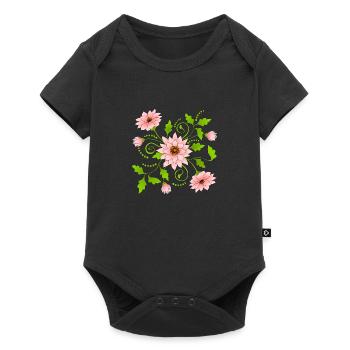 Flowers - Baby Premium short-sleeve bodysuit - black - Front