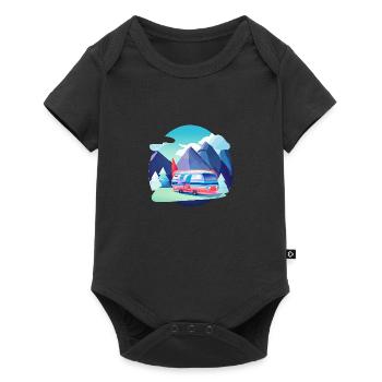 Caravan Camp Camping Gift Tents Motorhome - Baby Premium short-sleeve bodysuit - black - Front