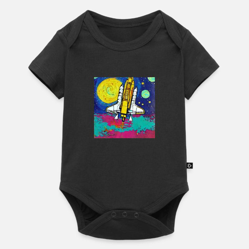 Space Shuttle Van Gogh - Baby Premium Kurzarmbody - Schwarz