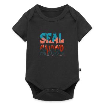 eumetopias jubatus statement bday foka mammal - Baby Premium Kurzarmbody - Schwarz - Vorne
