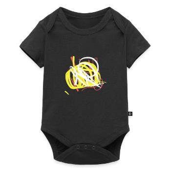 Colored art painting on black T-shirt - Baby Premium short-sleeve bodysuit - black - Front