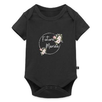 Future mariée floral - Body à manches courtes Premium Bébé - noir - Devant