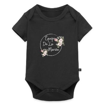 Équipe de la mariée floral - Body à manches courtes Premium Bébé - noir - Devant