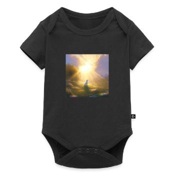 Hund im Himmel - Vierbeiner verlässt die Welt - Baby Premium Kurzarmbody - Schwarz - Vorne