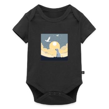 Hund im Himmel - Vierbeiner verlässt die Welt - Baby Premium Kurzarmbody - Schwarz - Vorne
