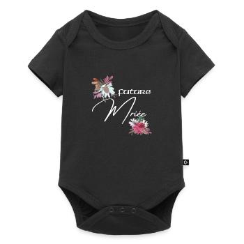 Future mariée floral - Body à manches courtes Premium Bébé - noir - Devant