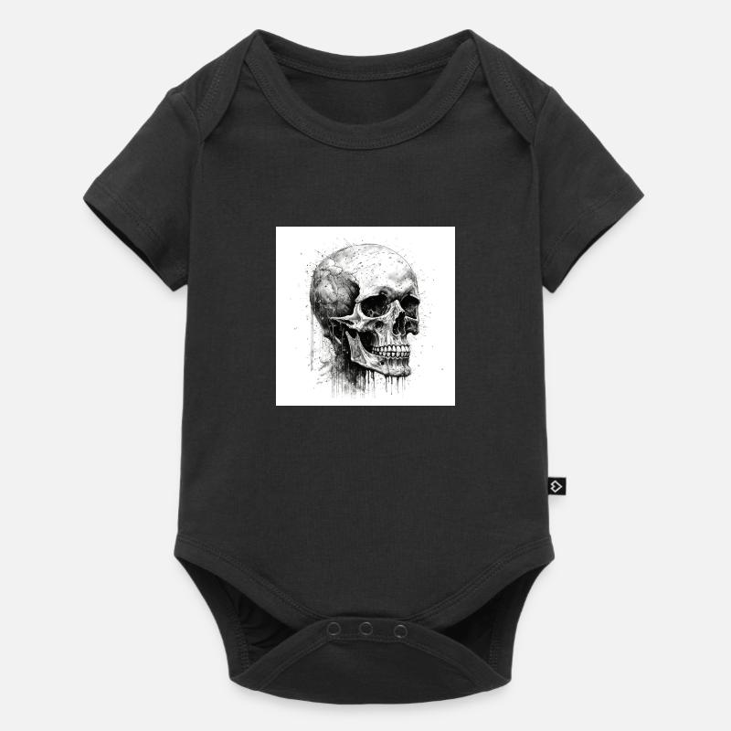 Crâne effrayant dans le style gothique et emo - Body à manches courtes Premium Bébé - noir