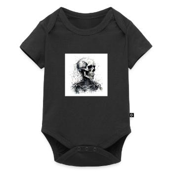 Creepy skull skull in goth and emo style - Baby Premium short-sleeve bodysuit - black - Front