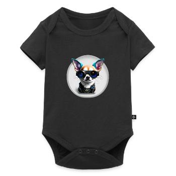 Chihuahua futuriste - Body à manches courtes Premium Bébé - noir - Devant
