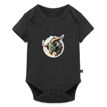 Stier Büffel - Baby Premium Kurzarmbody - Schwarz - Vorne