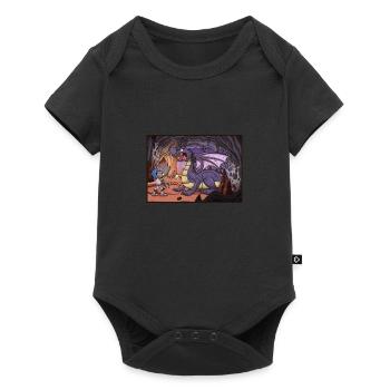 Knight Fighting Dragon In Cave - Baby Premium short-sleeve bodysuit - black - Front