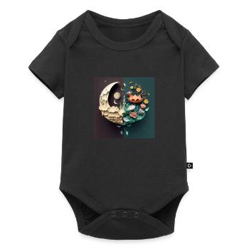 Fleurs de la lune à la terre, cadeau, anniversaire - Body à manches courtes Premium Bébé - noir - Devant