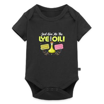 Donnez-moi juste la lessive et l’huile! Savonnier Fabrication de savon - Body à manches courtes Premium Bébé - noir - Devant