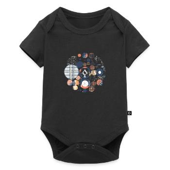 Vintage geometric pattern - Baby Premium short-sleeve bodysuit - black - Front