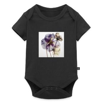 Herbarium of beautiful flowers photo - Baby Premium short-sleeve bodysuit - black - Front