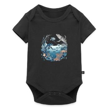 Creatures of the sea - Baby Premium short-sleeve bodysuit - black - Front