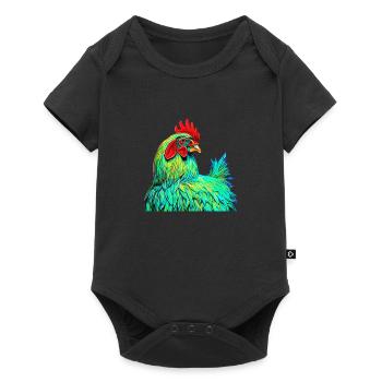 Pop Art Chicken Farm Animals Colorful Nature - Baby Premium short-sleeve bodysuit - black - Front