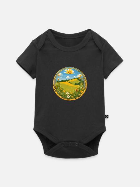 Blühender Frühling - Baby Premium Kurzarmbody - Schwarz
