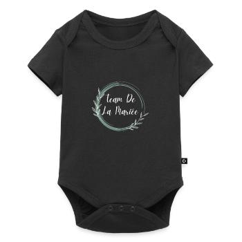 Team de la mariée floral - Body à manches courtes Premium Bébé - noir - Devant