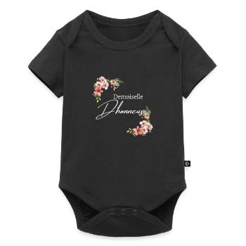 Demoiselle d’honneur floral - Body à manches courtes Premium Bébé - noir - Devant