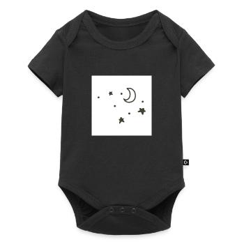 Sternenhimmel mit Mond - Baby Premium Kurzarmbody - Schwarz - Vorne