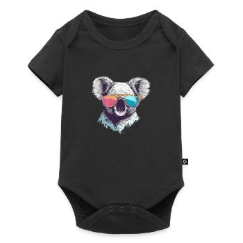 Timy le koala à lunettes - Body à manches courtes Premium Bébé - noir - Devant