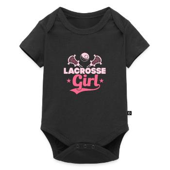 Lacrosse Fille Joueuse de crosse Femme - Body à manches courtes Premium Bébé - noir - Devant