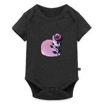 Rose flower rose design - Baby Premium short-sleeve bodysuit - black - Front