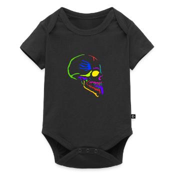 Colorful skull retro, 90's design and love of art - Baby Premium short-sleeve bodysuit - black - Front