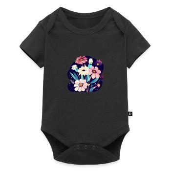 Flowers Bouquet Floristry Nature Flower meadow - Baby Premium short-sleeve bodysuit - black - Front