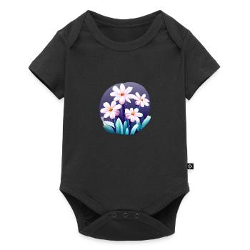 Flowers Flower meadow Bouquet Floristry - Baby Premium short-sleeve bodysuit - black - Front
