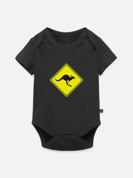 kangaroo crossing - Baby Premium Kurzarmbody - Schwarz