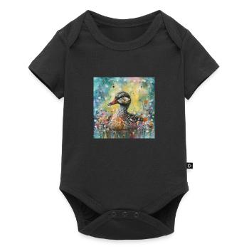 Modern & Colourful Duck Wall Art by Bodhi - Baby Premium short-sleeve bodysuit - black - Front