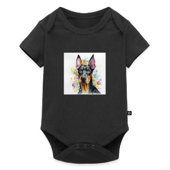 Modern Colorful Dobermann Dog Art by Bodhi - Baby Premium short-sleeve bodysuit - black - Front