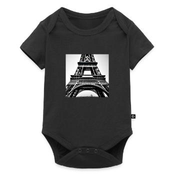 Eternal Elegance - Pariser Eiffelturm - Baby Premium Kurzarmbody - Schwarz - Vorne