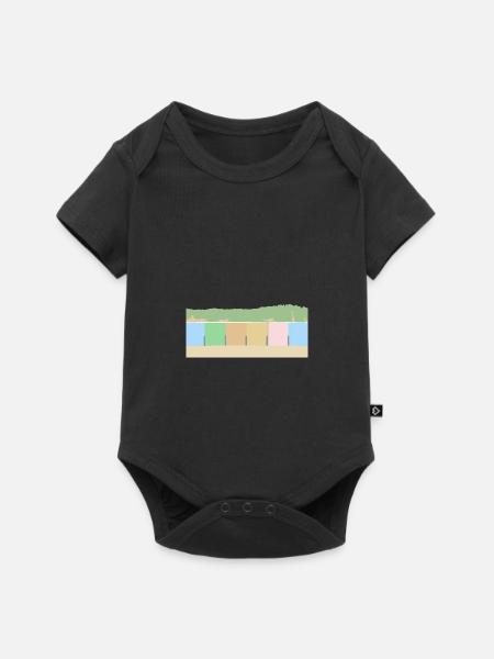 Strandhäuser mit Dünen - Baby Premium Kurzarmbody - Schwarz