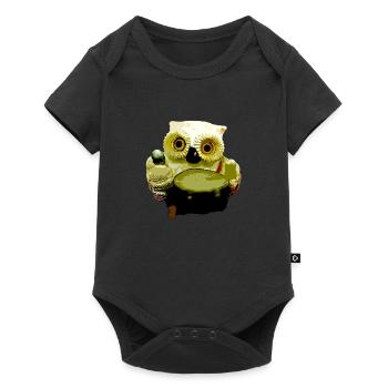 Owl musician - Baby Premium short-sleeve bodysuit - black - Front