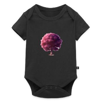Lebensbaum Yoga Meditation Baum des Lebens - Baby Premium Kurzarmbody - Schwarz - Vorne