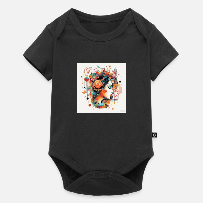 Retro Rhythms: Eine Ode an die Musik - Baby Premium Kurzarmbody - Schwarz
