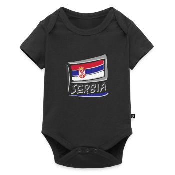 Drapeau de la Serbie - Body à manches courtes Premium Bébé - noir - Devant