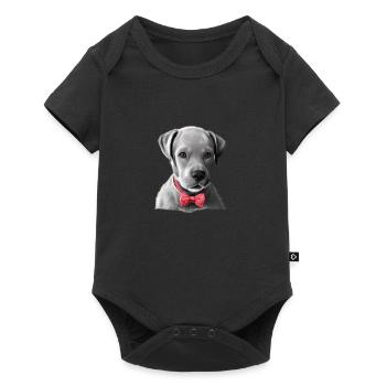 Labrador, propriétaire du chiot Labrador Retriever - Body à manches courtes Premium Bébé - noir - Devant