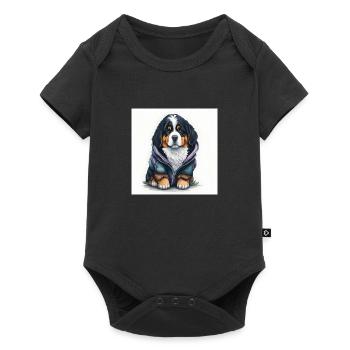 Berner Sennenhund - Baby Premium Kurzarmbody - Schwarz - Vorne