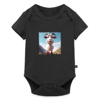 Chèvre heureuse - Body à manches courtes Premium Bébé - noir - Devant
