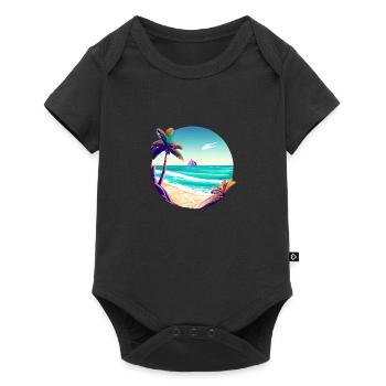 Vacances d’été Palm Beach Palm Islands Island Sun - Body à manches courtes Premium Bébé - noir - Devant