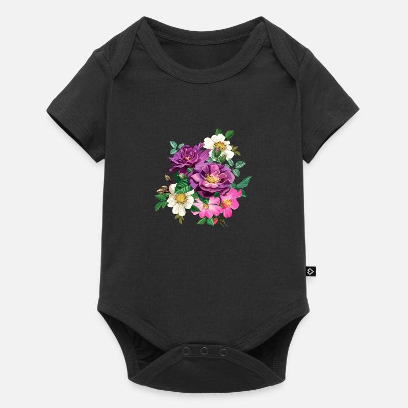 Roses - Baby Premium Kurzarmbody - Schwarz