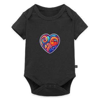 Colorful Heart - Baby Premium short-sleeve bodysuit - black - Front