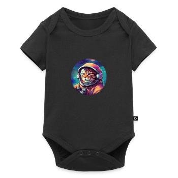 Cosmic Cat Explorer - Baby Premium short-sleeve bodysuit - black - Front